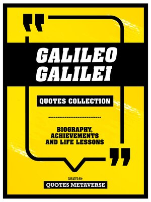 cover image of Galileo Galilei--Quotes Collection